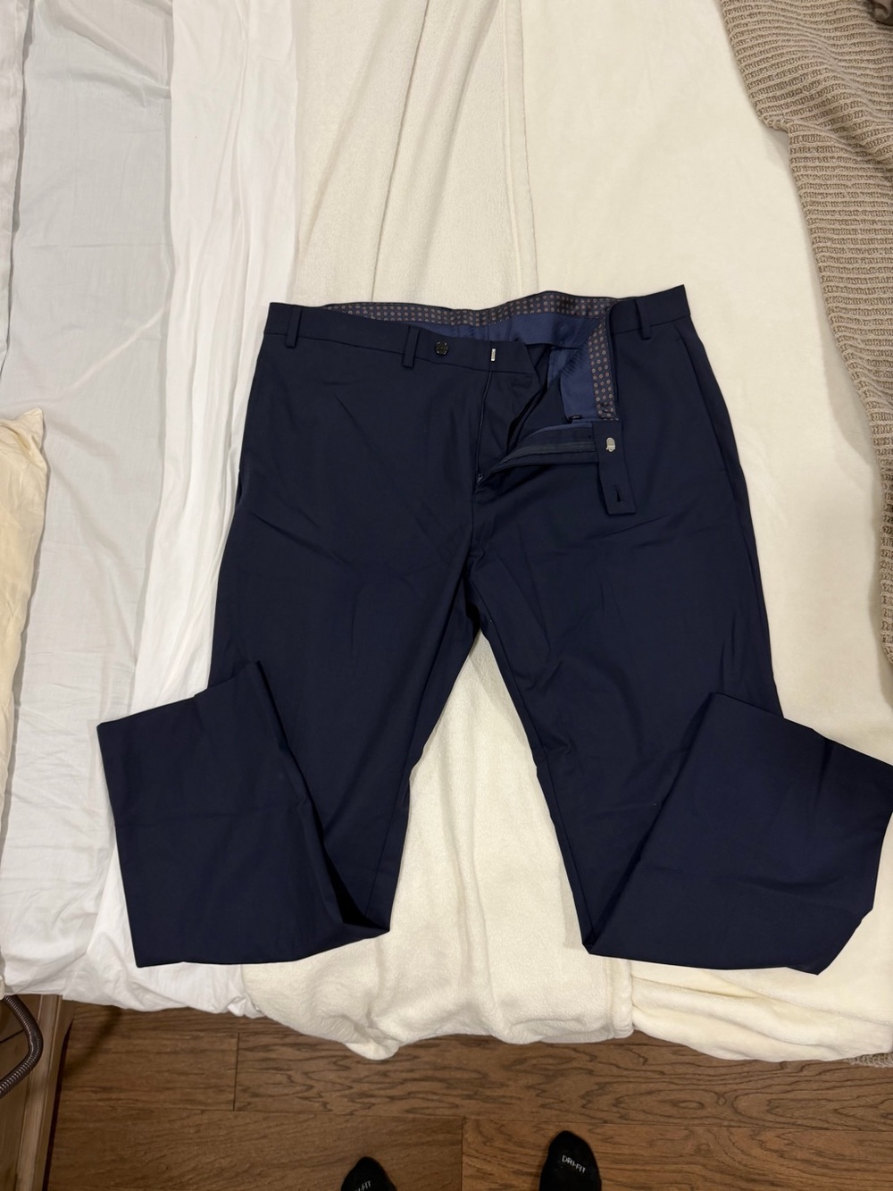 Ralph Lauren Men's Navy Dress Pants - Streamlined Tailored Cut 42x30